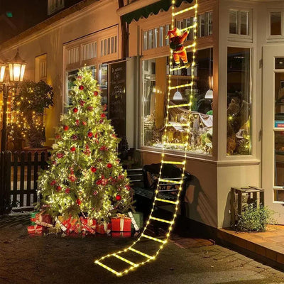 LED Christmas Lights Decorative Ladder Lights Santa Claus Indoor Outdoor Window Garden Home Wall Xmas Tree Decor String Light - Luxmartds