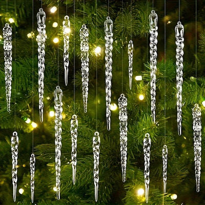 Crystal Transparent Christmas Tree Decorations Christmas Snowflakes Crystal Creative Hanging Decor Holiday Winter Party Decor - Luxmartds