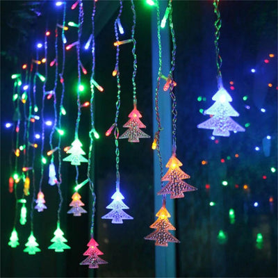 LED Curtain Christmas Tree String Lights Indoor&Outdoor Wave Lighting Christmas Decorations New Year's Decoration Holiday Party - Luxmartds