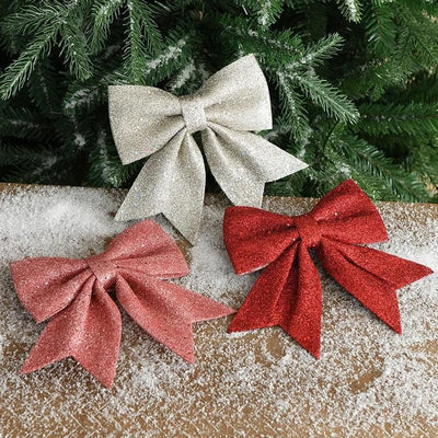 20cm Large Bows Christmas Tree Bowknot Ornaments Gift Present Party Xmas Decoration Christmas Holiday Indoor Outdoor Decorations - Luxmartds