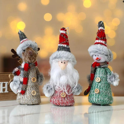 Christmas Snowman Ornaments Christmas Tree Hanging Decorations Santa Claus Figurine Xmas Party Decor for Kids Gift Holiday - Luxmartds